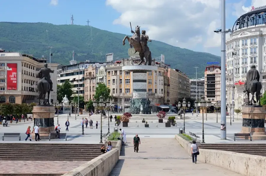 Karpos-Denkmal in Skopje — Kale-Festung (Nordmazedonien)