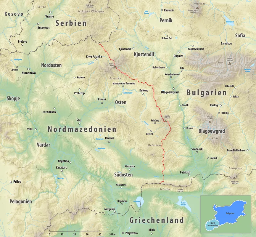 Ograzden-Gebirge — Berovo-See (Nordmazedonien)