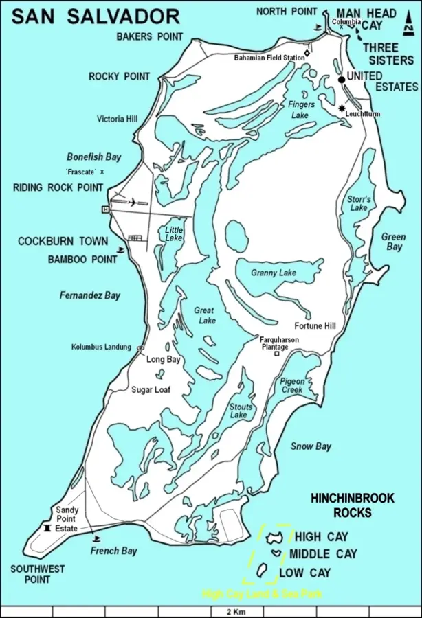 Lacurile interioare din San Salvador — Landrail Point (Bahamas)