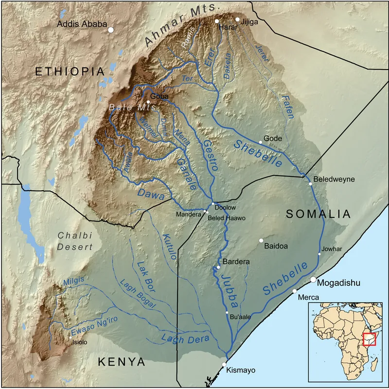 Podișul Shabelle — Tiyeglow (Somalia)
