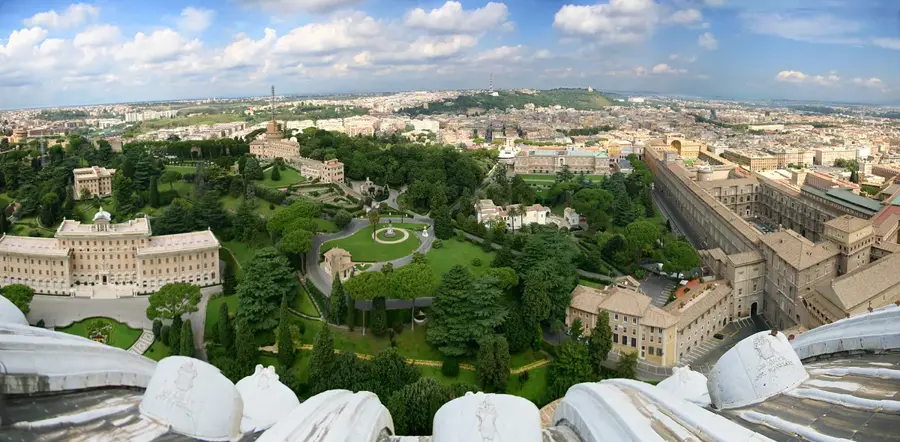 Vatican Gas Station — Papal Crest Flowerbed (Vatican)